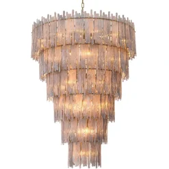 Saint Roch XXL Chandelier taklampa Borstad mässing/rökfärgat glas