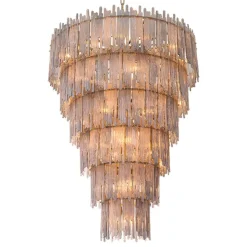 Saint Roch XXL Chandelier taklampa Borstad mässing/rökfärgat glas