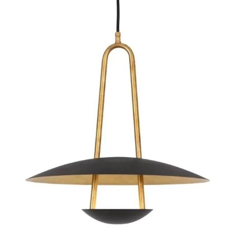 Satellit Ø400 taklampa svart/råmässing