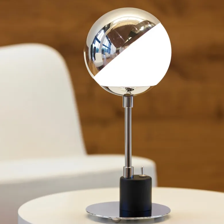 SF 28 Bauhaus bordslampa krom, opalglas