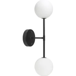 Sigma D vägglampa svart/opalglas