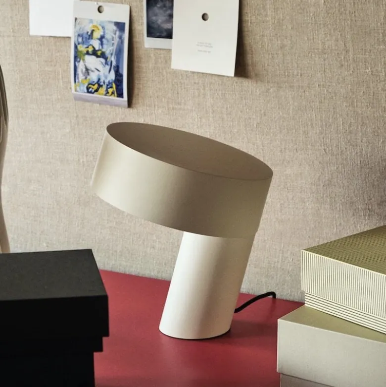 Slant bordslampa vit