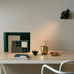 Slender vägglampa GU10 bottle green/mässing
