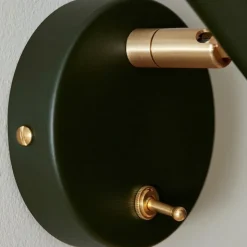 Slender vägglampa GU10 bottle green/mässing