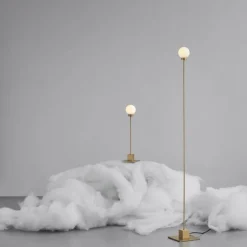 Snowball golvlampa mässing
