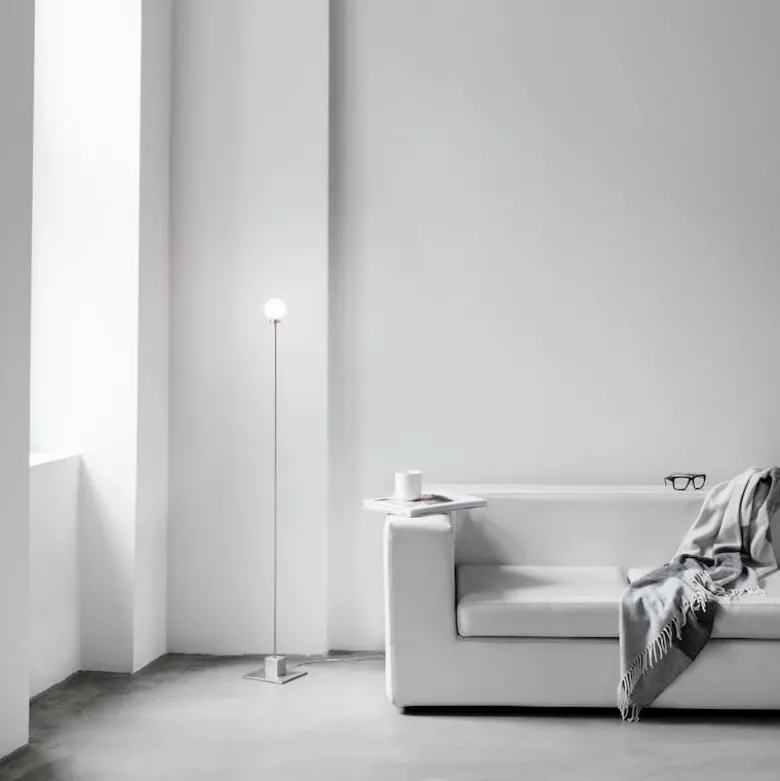 Snowball golvlampa stål