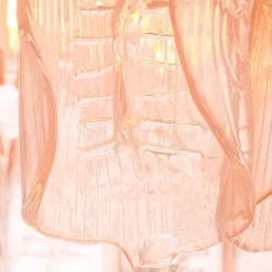 Solange Chandelier taklampa Antik mässing/rosa glas