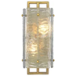 Solare Vägglampa Antik mässing/glas