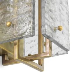 Solare Vägglampa Antik mässing/glas