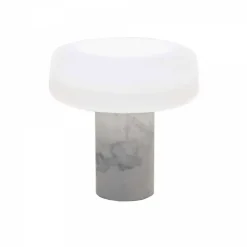 Solid bordslampa vit carrara marmor