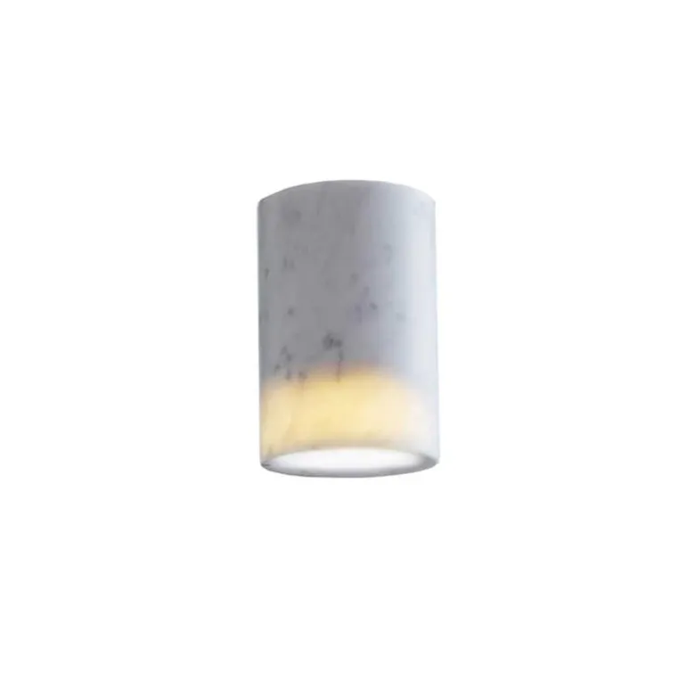 Solid cylinder plafond vit carrara marmor