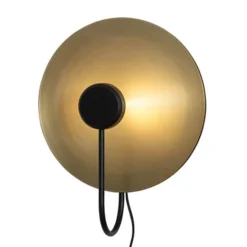 Sol vägglampa slipad mässing/svart