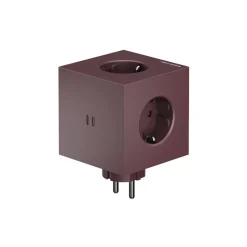 Square 2 grenuttag 30W Dual USB-C BAUHAUS Mulberry Red
