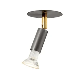 Star 1 platta tak-/vägglampa fast installation rå stål