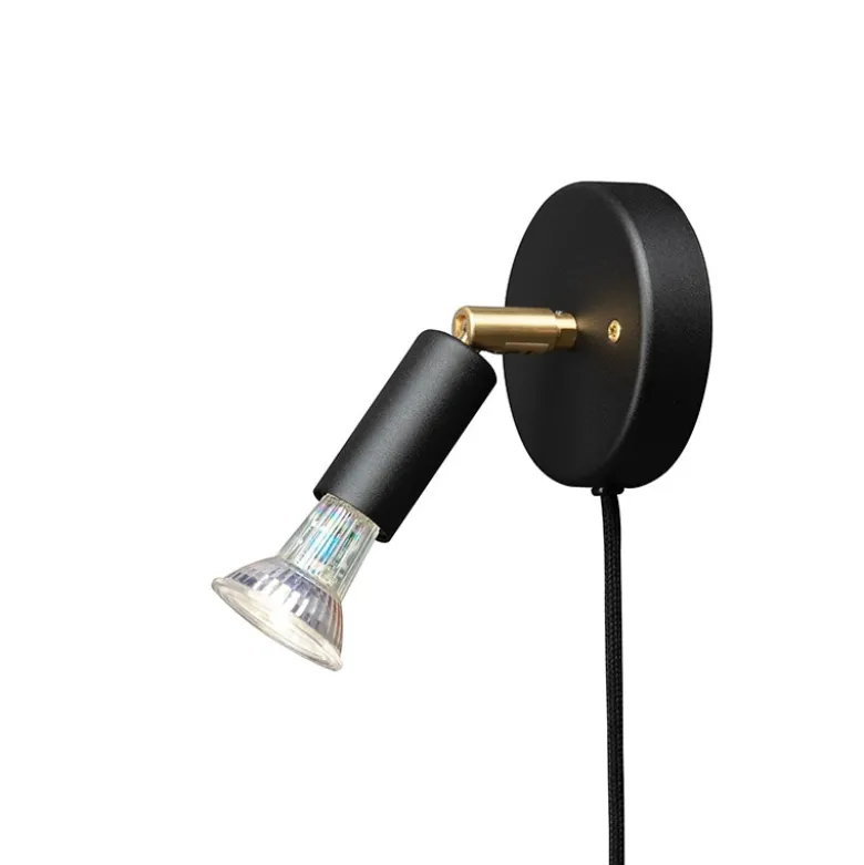 Star 1 vägglampa kabel svart strukturlack