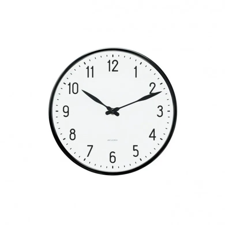 Station Väggur Ø21 cm vit/svart