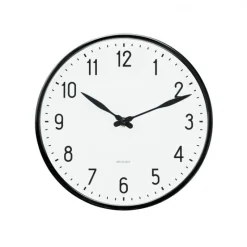 Station Väggur Ø29 cm vit/svart