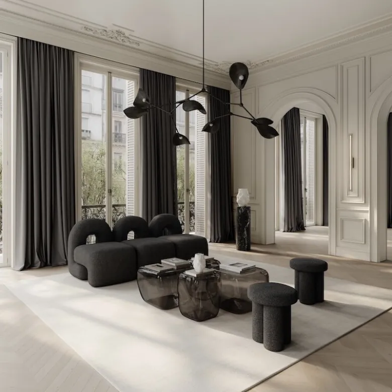 Stingray chandelier taklampa burned black