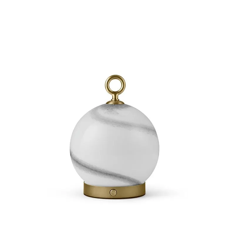 Stockholm portabel bordslampa grå marmor/antik