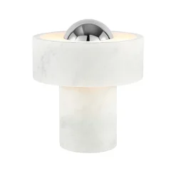 Stone portabel bordslampa silver