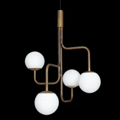 Strapatz glob Ø780 taklampa råmässing/matt opalglas