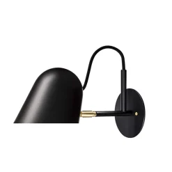 Streck vägglampa platta fast installation svart