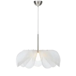 Styrka Ø75 taklampa satin nickel/vit