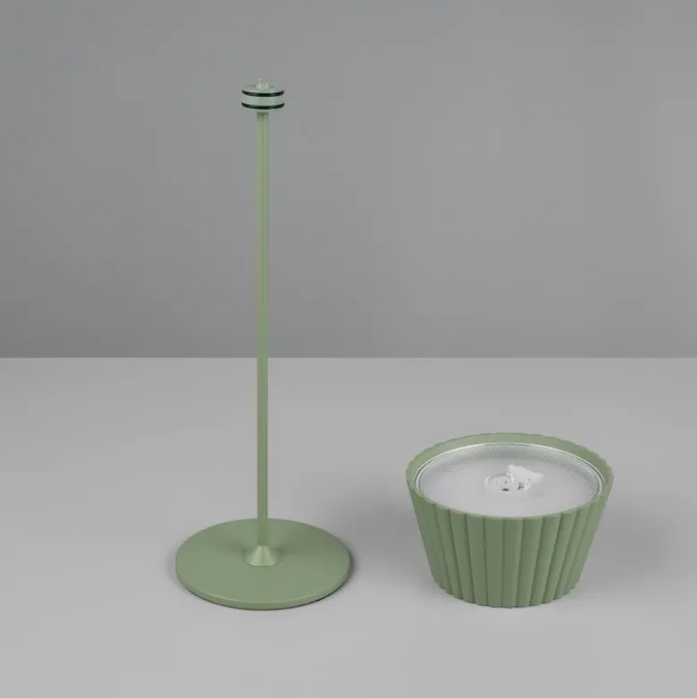 Suarez portabel bordslampa pistagegrön