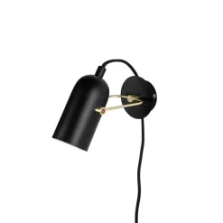 Swan Mini vägglampa svart/borstad mässing