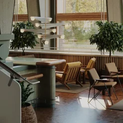 Sycamore Chandelier 5 Tiers Taklampa Dawn Grey Glass/mässing