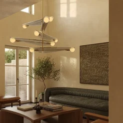 Sycamore Chandelier 5 Tiers Taklampa Dawn Grey Glass/mässing