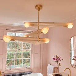 Sycamore Chandelier 3 Tiers Taklampa Dusk Pink Glass/mässing
