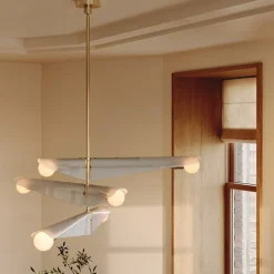 Sycamore Chandelier 3 Tiers Taklampa Dawn Grey Glass/mässing