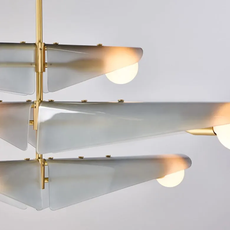 Sycamore Chandelier 3 Tiers Taklampa Dawn Grey Glass/mässing
