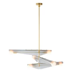 Sycamore Chandelier 3 Tiers Taklampa Dawn Grey Glass/mässing