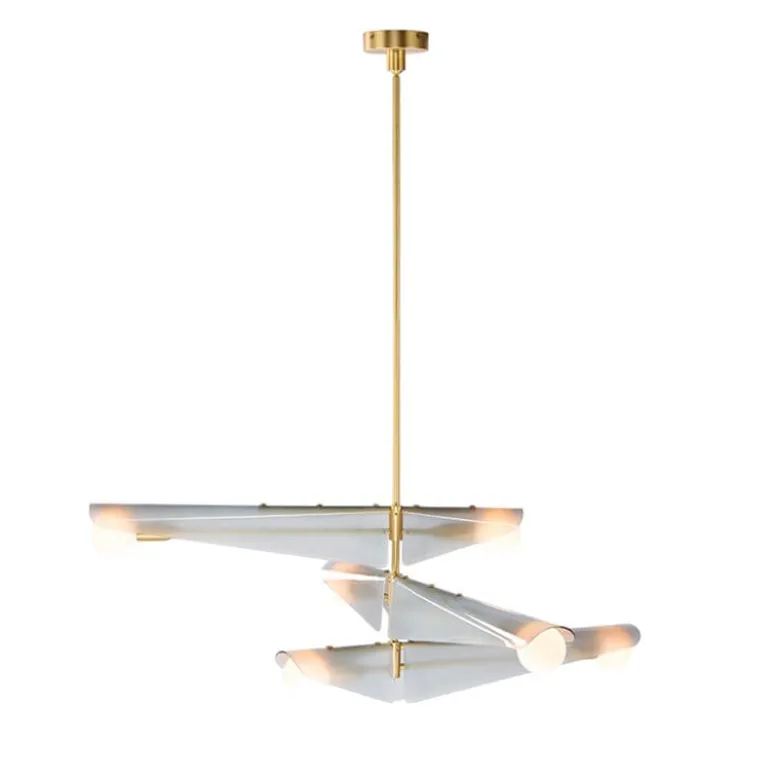 Sycamore Chandelier 3 Tiers Taklampa Dawn Grey Glass/mässing
