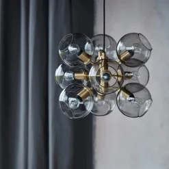 Tage 50 Taklampa mässing/rökfärgat glas