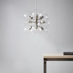 Tage 50 Taklampa Nickel/klart glas
