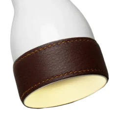 Talk golvlampa vit/brunt läder