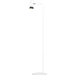 Talk golvlampa vit/brunt läder