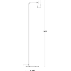 Talk golvlampa vit/brunt läder