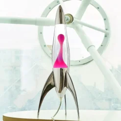 Telstar silver lavalampa klar med rosa lava