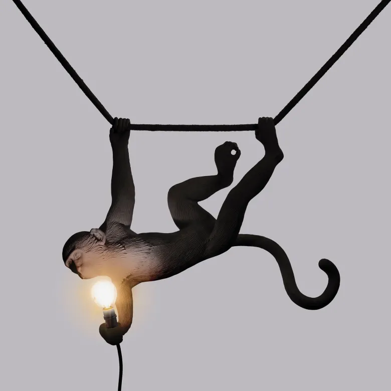 The Monkey Lamp swing Taklampa svart