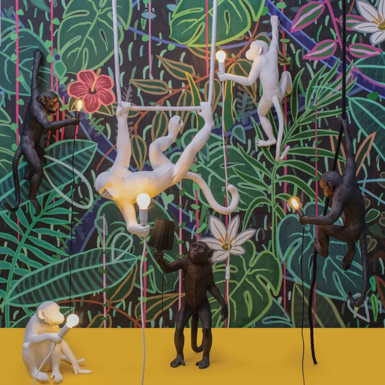 The Monkey Lamp swing Taklampa svart