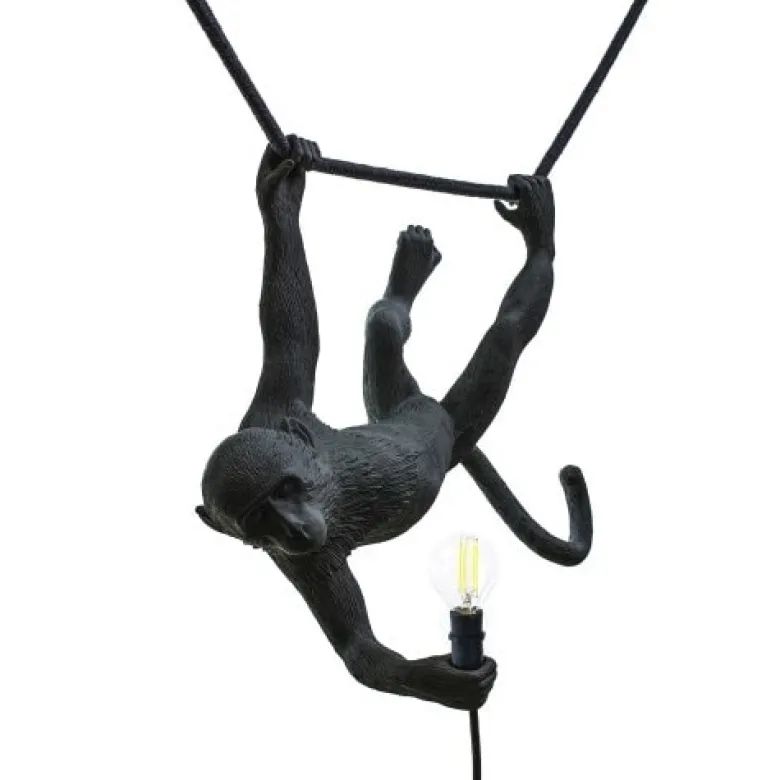 The Monkey Lamp swing Taklampa svart