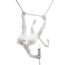 The Monkey Lamp swing Taklampa vit