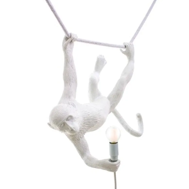 The Monkey Lamp swing Taklampa vit