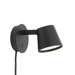 Tip vägglampa svart