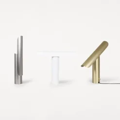 T-lamp bordslampa brushed steel