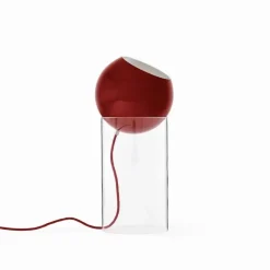 Topan VP14 golvlampa clear acrylic/vermilion red
